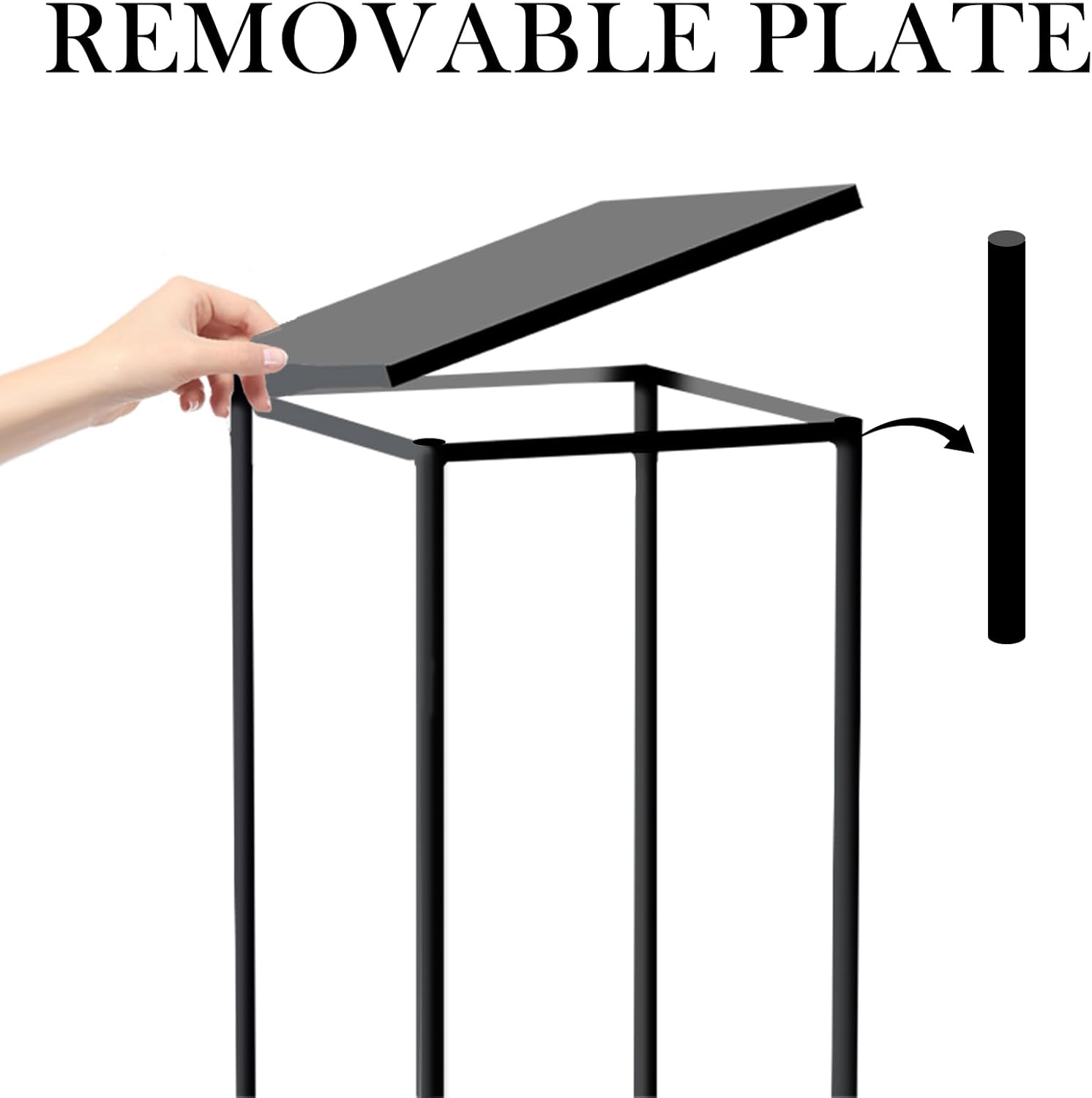 3 Pcs Black Metal Vase for Wedding Centerpieces