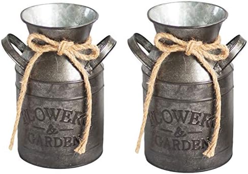 Happyyami Rustic Iron Jug Vase for Home Decor