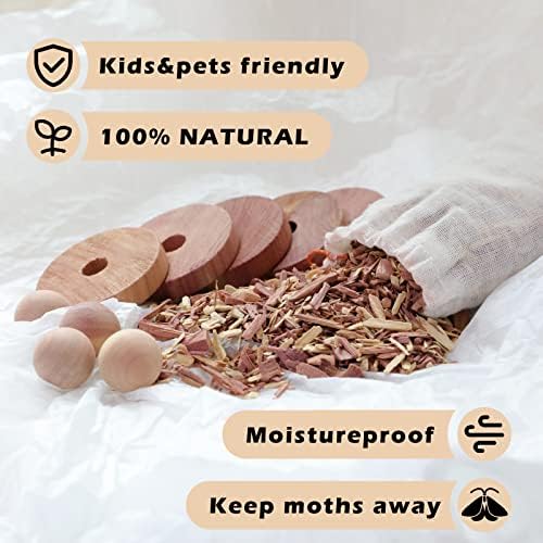 HARMOSO Cedar Wood Rings Lavender Sachets 30 Pack