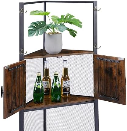 VECELO Corner Cabinet Tall Storage Bookshelf