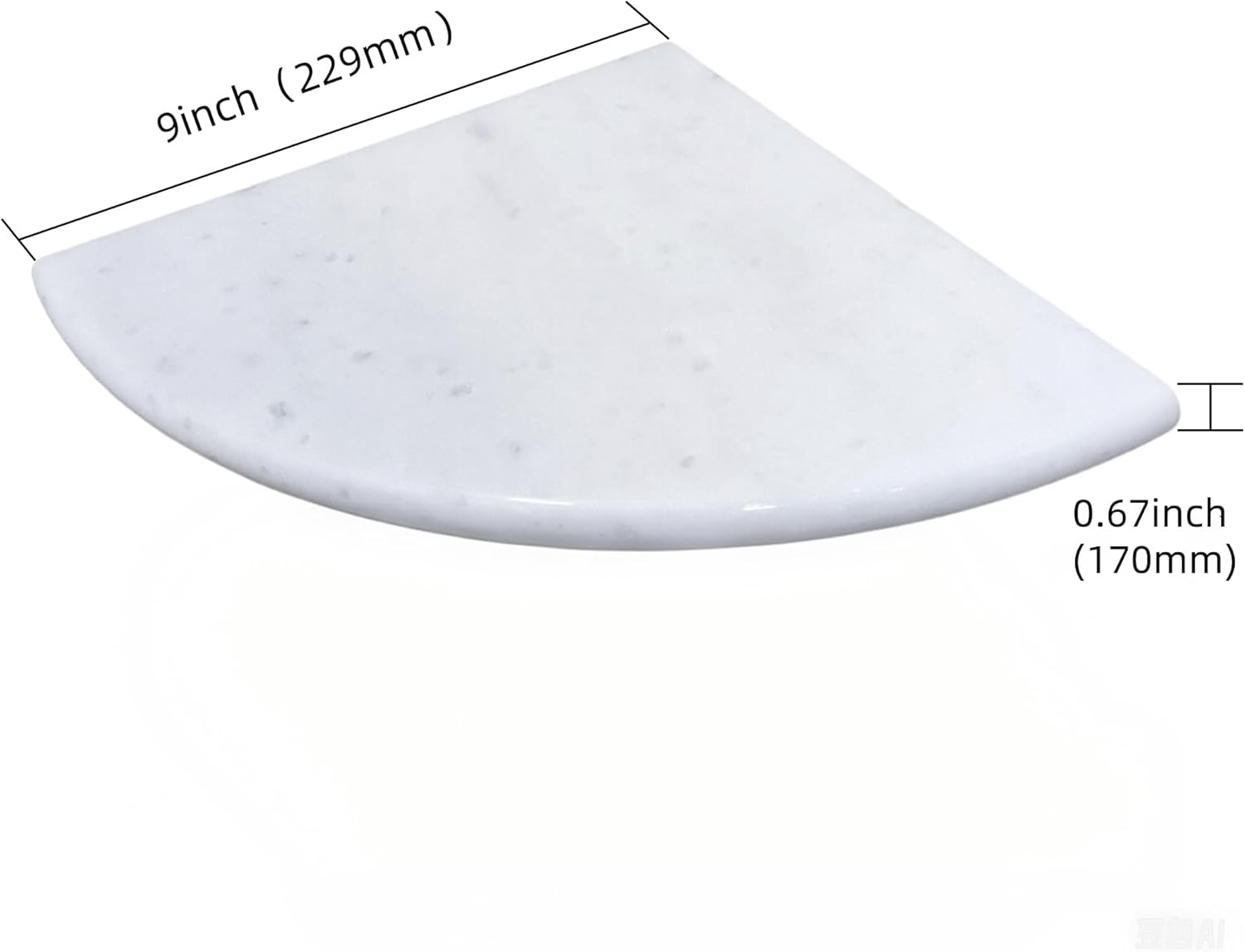 White Marble Corner Shower Shelf 9 Inch
