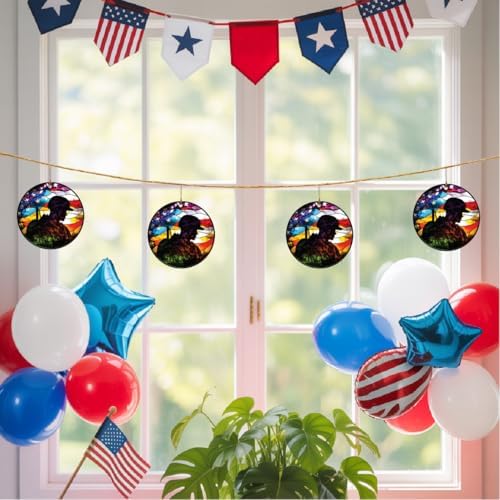 American Hero Soldier Acrylic Ornament 4 Inch