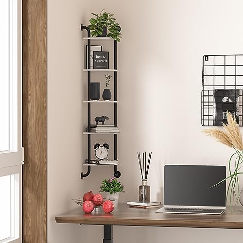 Tinpin 5-Tier Corner Wall Shelf White