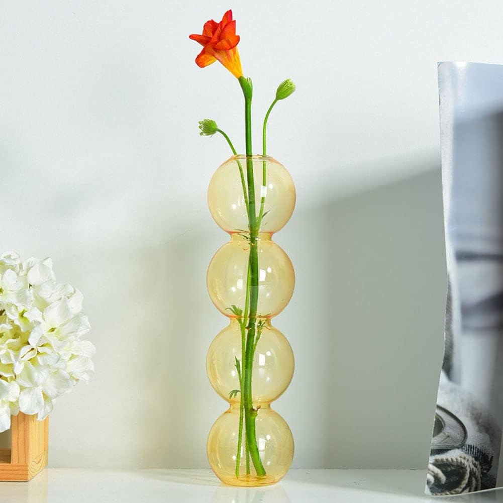 WAYUTO Clear Glass Bubble Vase Modern Home Decor