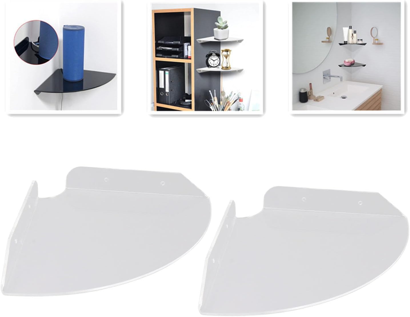 TOPINCN Corner Wall Shelf with Cable Raceway