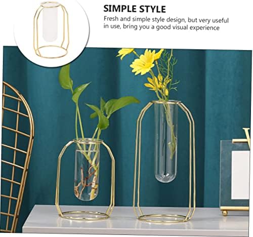 Geometric Iron Vase for Dried Flowers and Hydroponic Displays