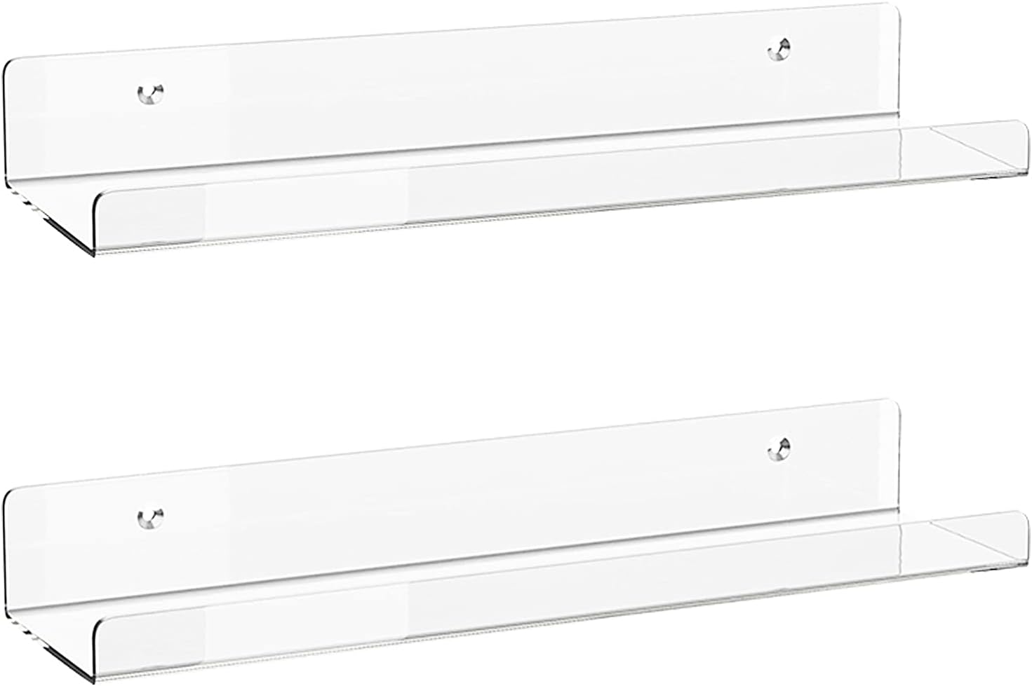 ddLUCK Acrylic Floating Shelf 2 Pack 15 Inch