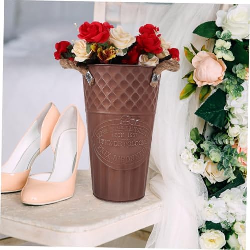 SUPVOX Retro Flower Vase Metal Pitcher for Decor