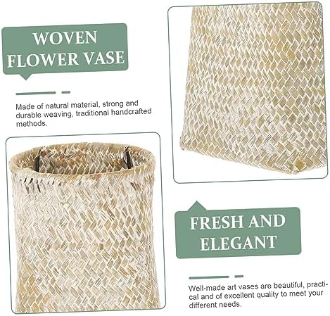 VICASKY Seagrass Woven Flower Vase for Home Decor