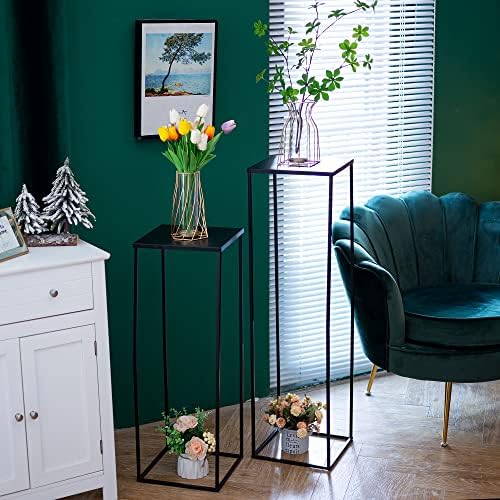 Inweder Black Plant Stand for Wedding Centerpieces 2 PCS