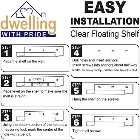 24 Inch Acrylic Shelf 2-Pack - Floating Bookshelf for Kids and Toys