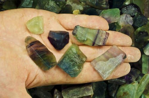 Fantasia 3 Lbs Premium Rainbow Fluorite Rough Stones
