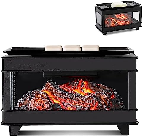 Freestanding Fireplace Wax Warmer with LED Lights