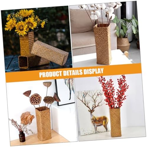 Zerodeko Rustic Woven Flower Vase Set of 2