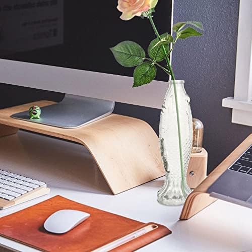 Zerodeko Fish Shaped Glass Bottle Decorative Vase