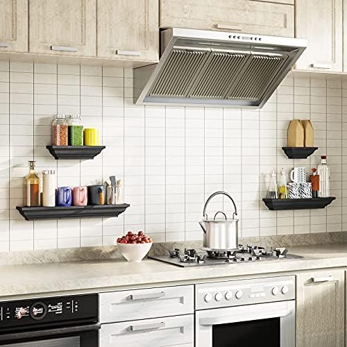 SRIWATANA Black Floating Shelves Set of 4
