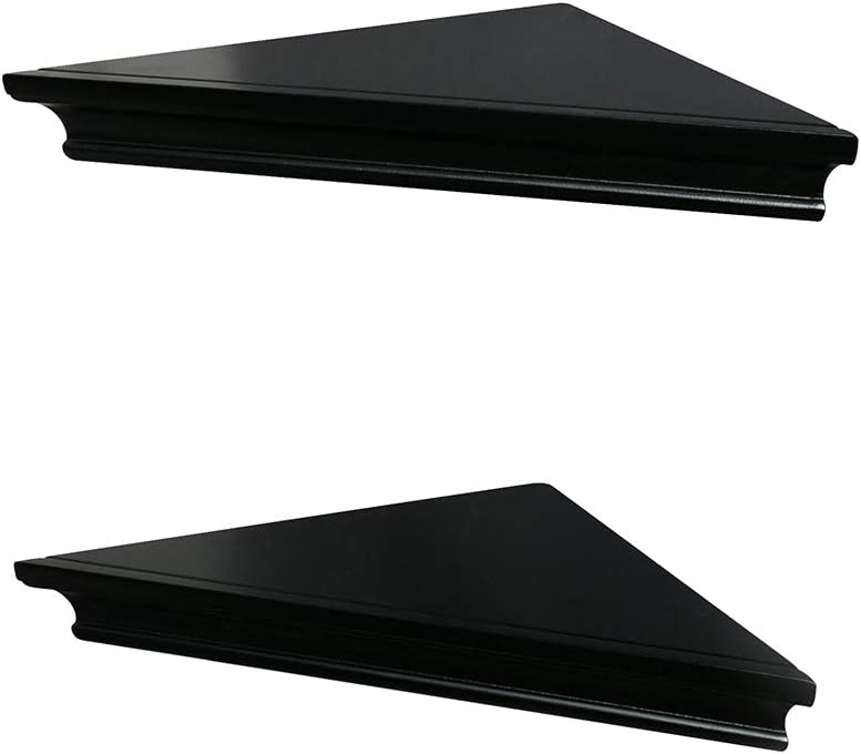 AHDECOR Black Floating Corner Shelves Set of 2
