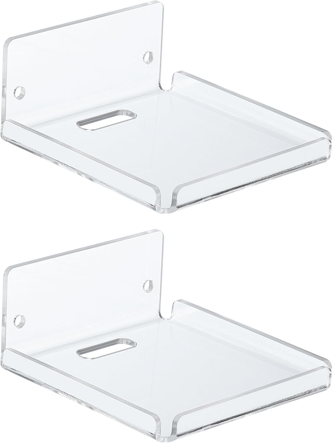 PATIKIL 4 Inch Clear Acrylic Floating Shelves 2 Pcs