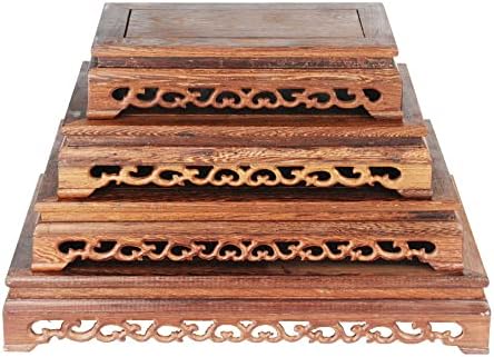 Oriental Style Rosewood Carved Base Vase Display Stand