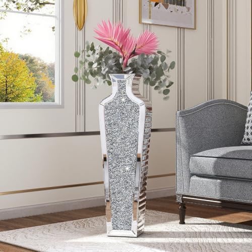 SHYFOY Tall Crushed Diamond Floor Vase 268 Inches