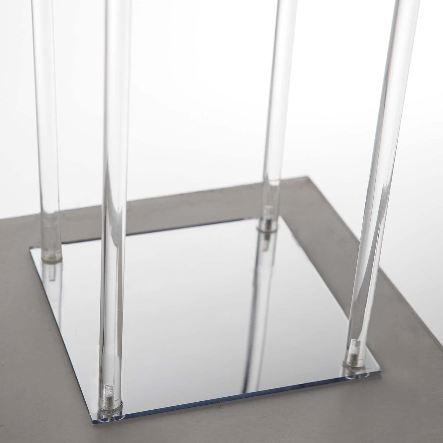 Efavormart 40 Inch Clear Acrylic Floor Vase with Mirror Base