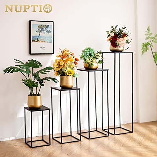Nuptio Black Vase for Wedding Centerpieces - 2 Pcs 315 Inch Tall