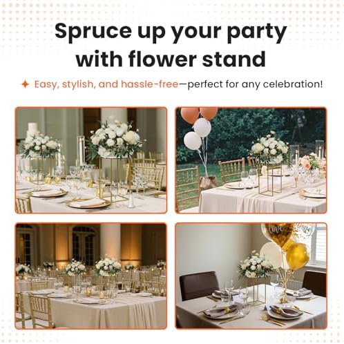 YALLOVE 2 Pack 1575 Inch Gold Wedding Flower Stand