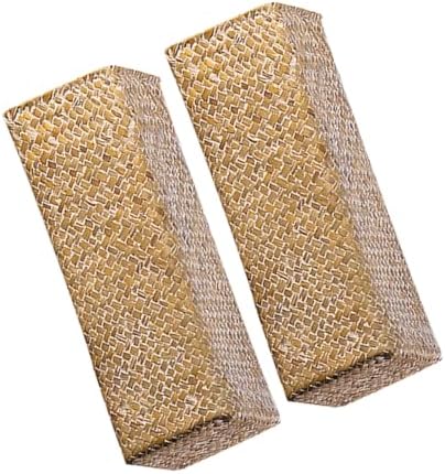 Cabilock 2Pcs Rustic Woven Flower Vase for Home Decor