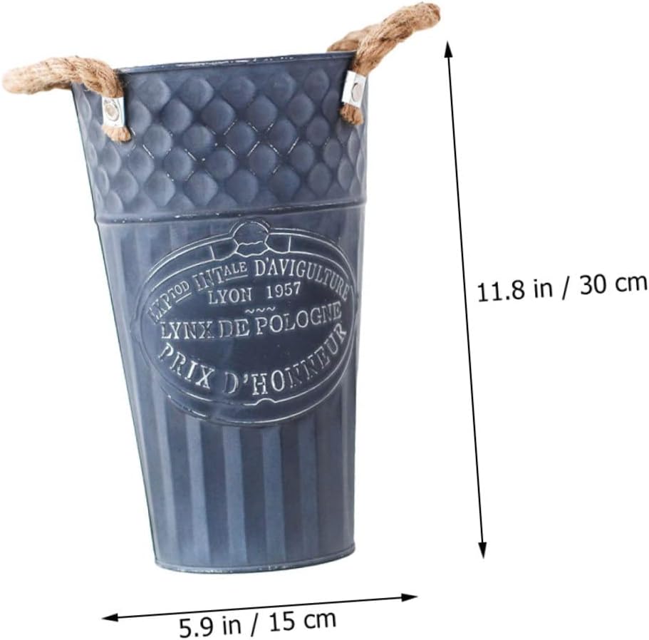 POPETPOP Rustic Flower Vase with Handles for Home Decor