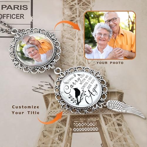 Custom Car Rearview Mirror Angel Charm with Photo Text