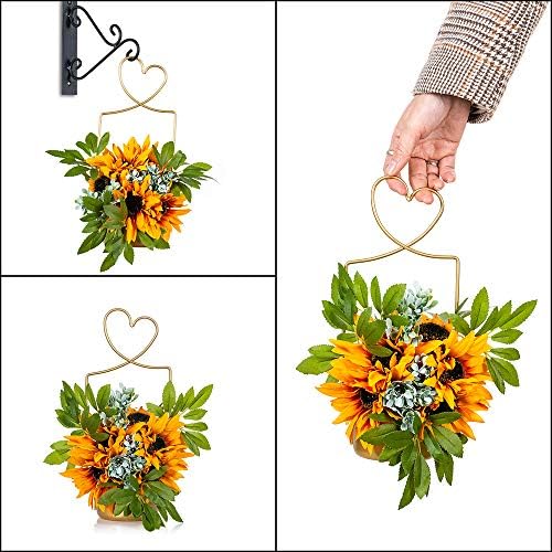 2 Pcs Gold Metal Flower Basket for Wedding Decorations