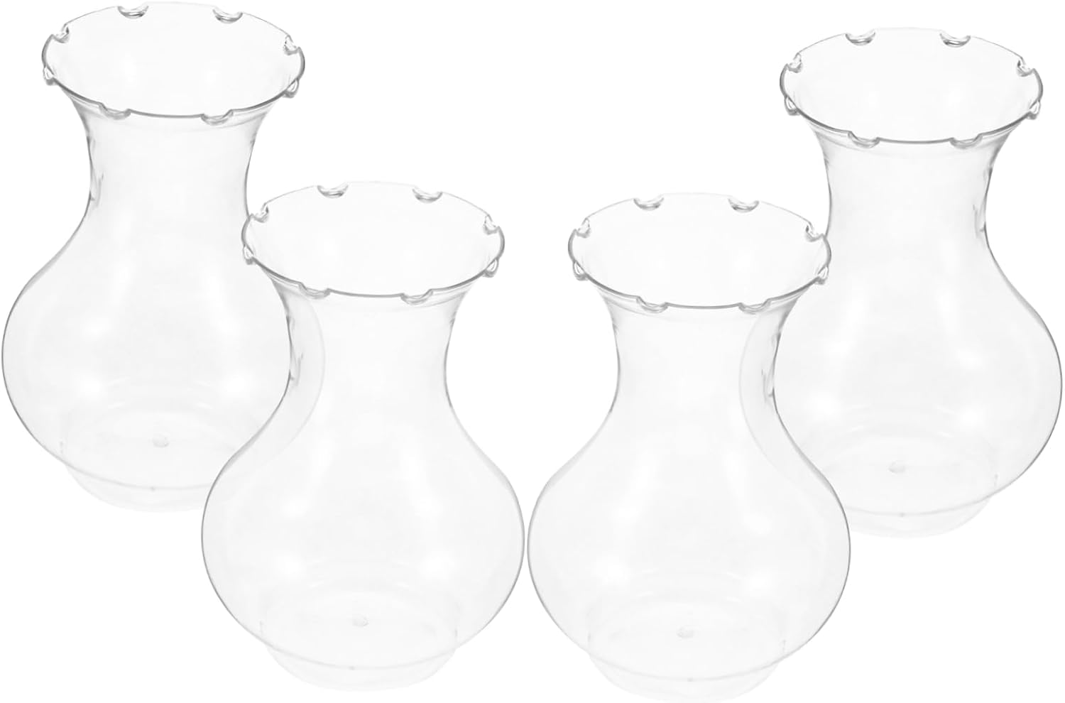 POPETPOP 4pcs Clear Hydroponic Vases for Indoor Plant Propagation Wedding Centerpieces