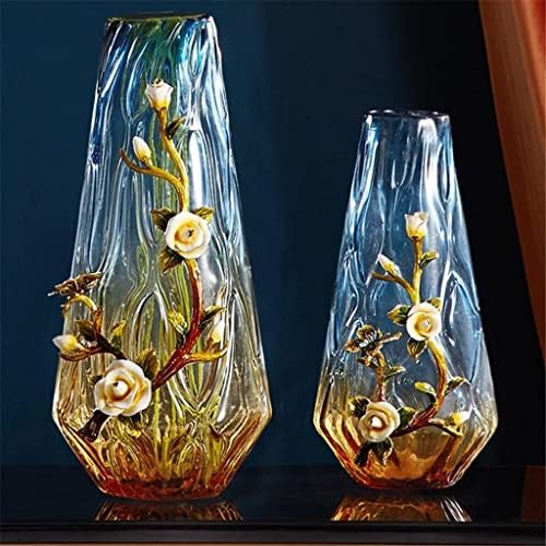 Modern Cream Enamel Glass Artificial Flower Vase