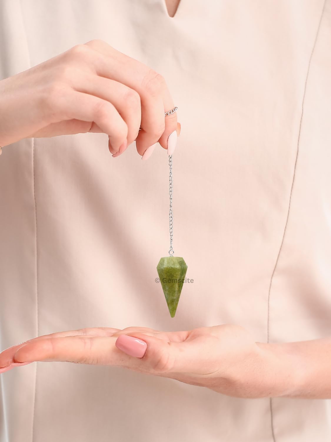 Natural Gemstone Crystal Faceted Pendulum