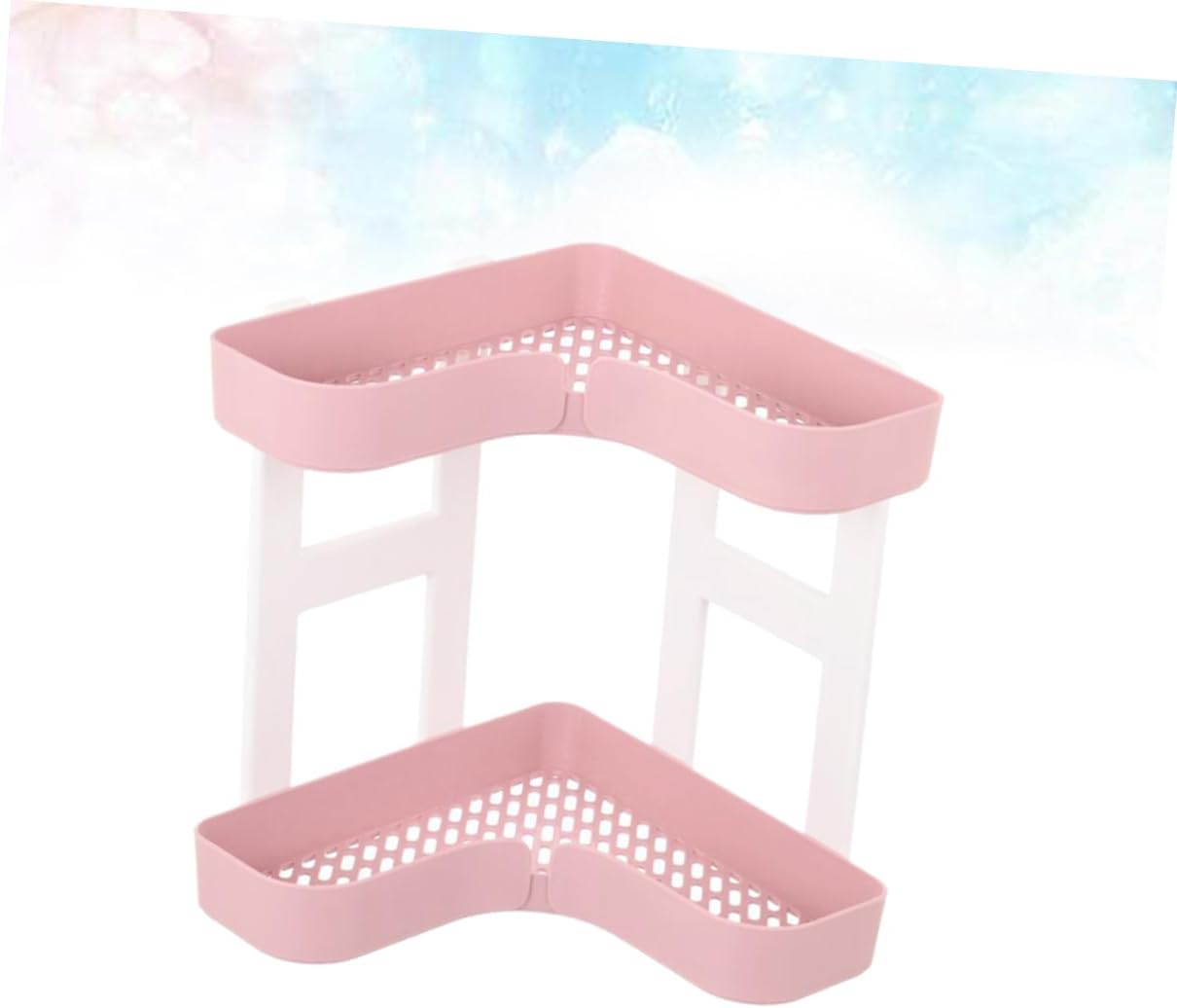 Ciieeo Pink Two-Tier Storage Rack Organizer for Bathroom Kitchen Countertop