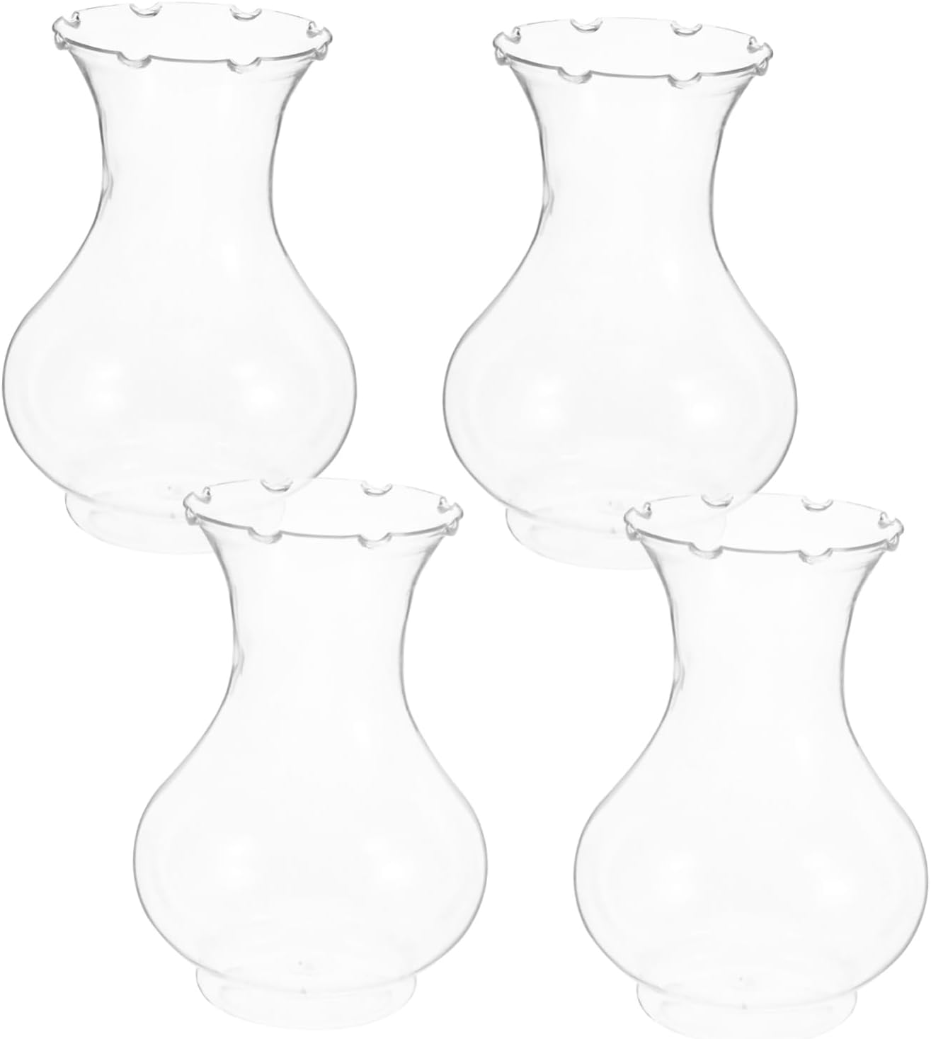 4pcs Clear Plastic Centerpiece Flower Vases with Nonslip Base and Robust Design