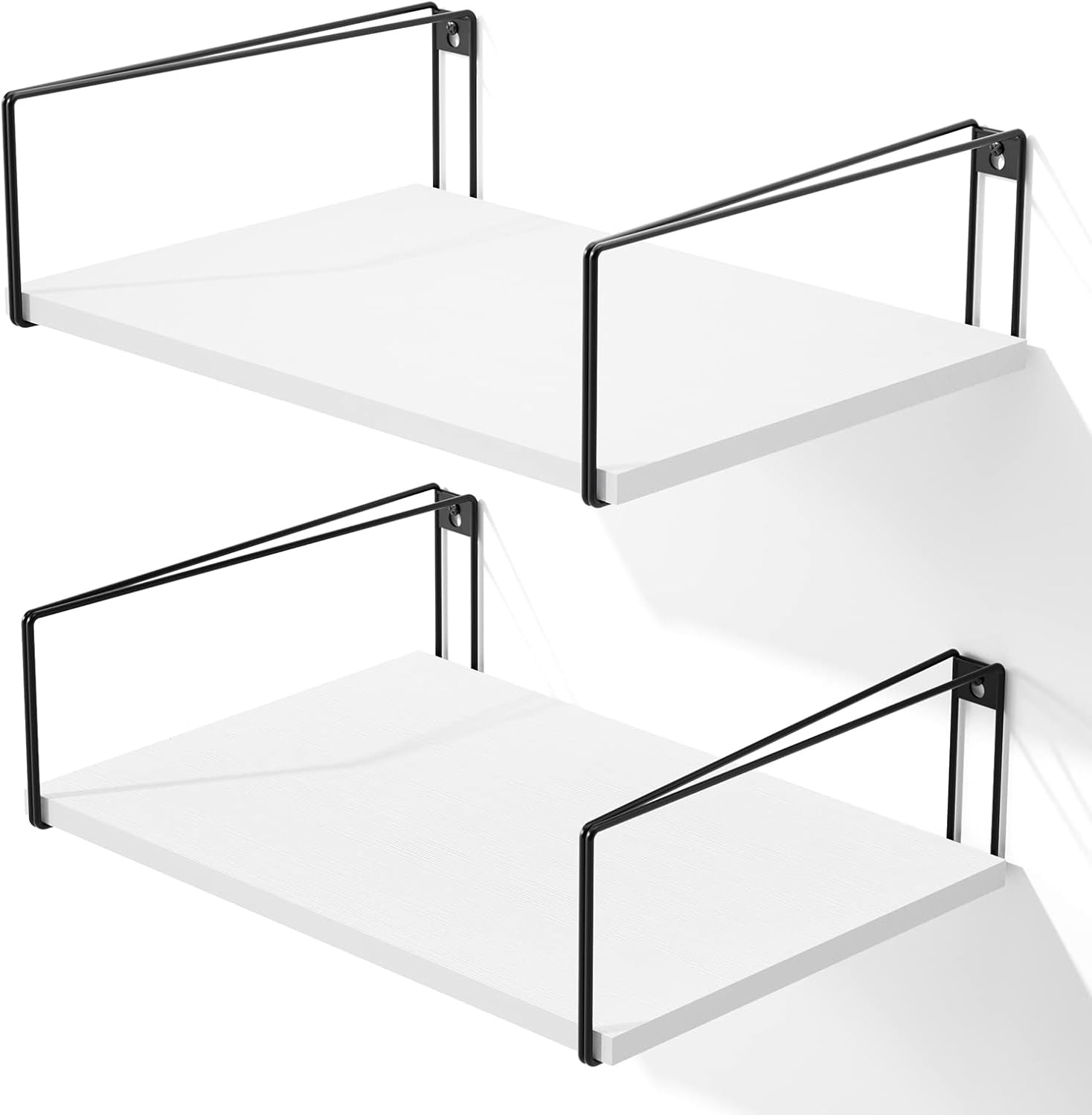 SRIWATANA Wide Floating Wall Shelves Set of 2