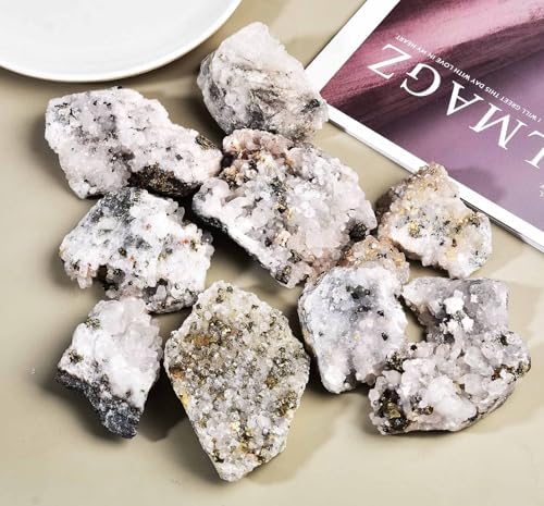 VIZYTOU Natural Chalcopyrite and White Crystal Stone Set 10 LBS