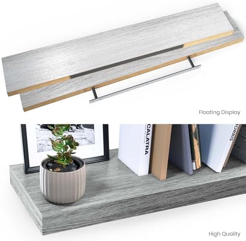 Ballucci Floating Shelf 48 Inch Wood Rustic Gray