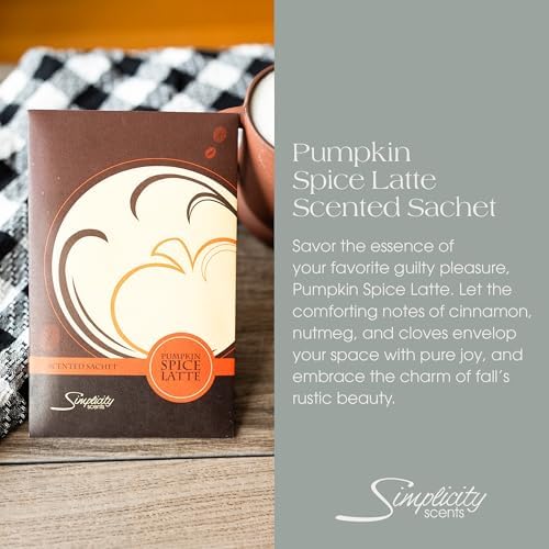 Pumpkin Spice Latte Scented Sachets Pack of 6 Fall Winter