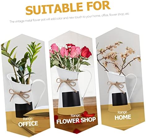 Rustic Metal Flower Bucket Farmhouse Style Plant Pot