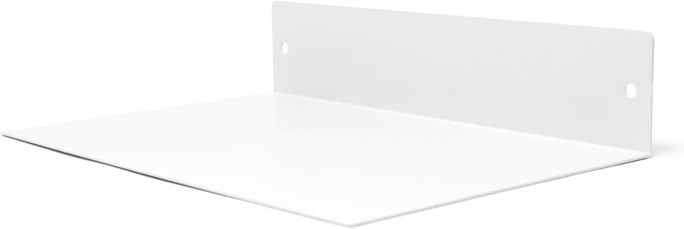 Buhbo Mitus Floating Shelf Wall Mounted 8x12 Heavy Duty Steel White