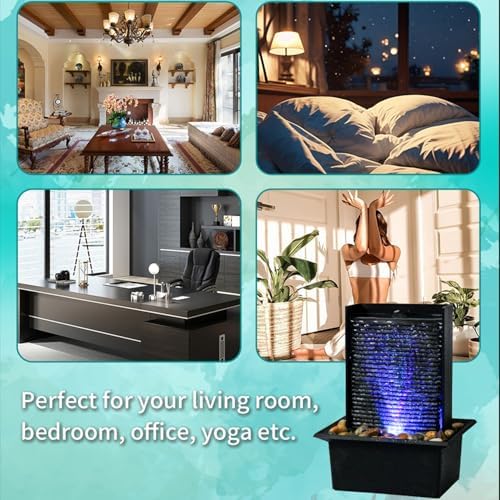 Small Indoor Tabletop Fountain with LED Lights