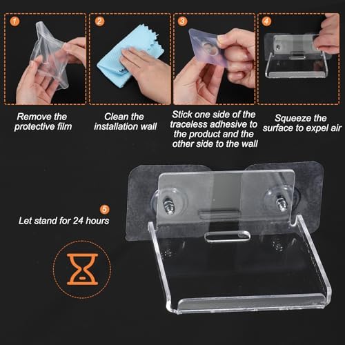 PATIKIL 4 Inch Clear Acrylic Floating Shelves 2 Pcs