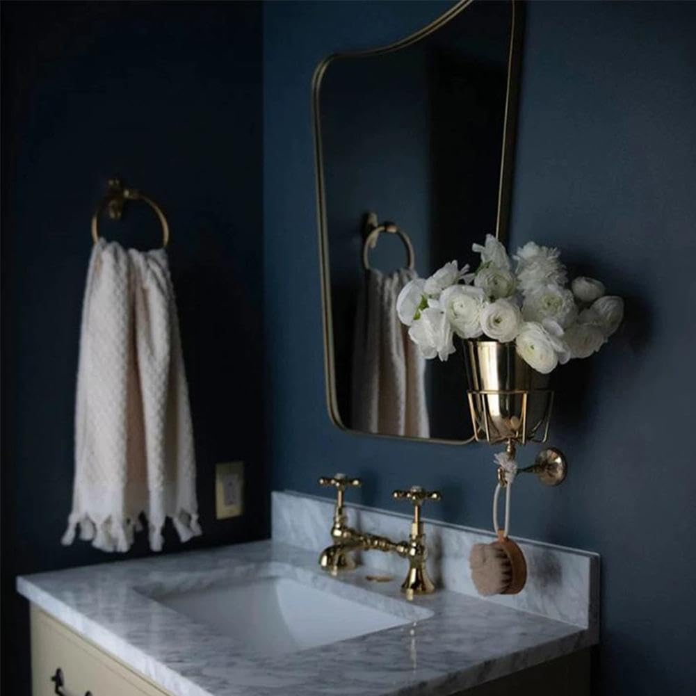 Vintage Wall Mounted Brass Vase with Hook
