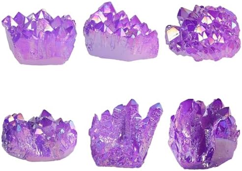 SUNYIK Purple Titanium Coated Crystal Cluster Sphere