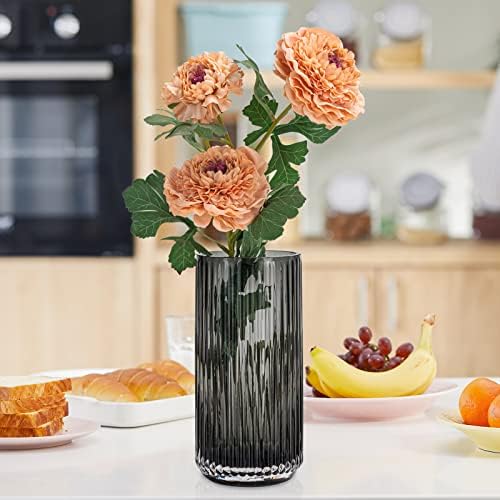 Vintage Striped Glass Flower Vase 95 Inch