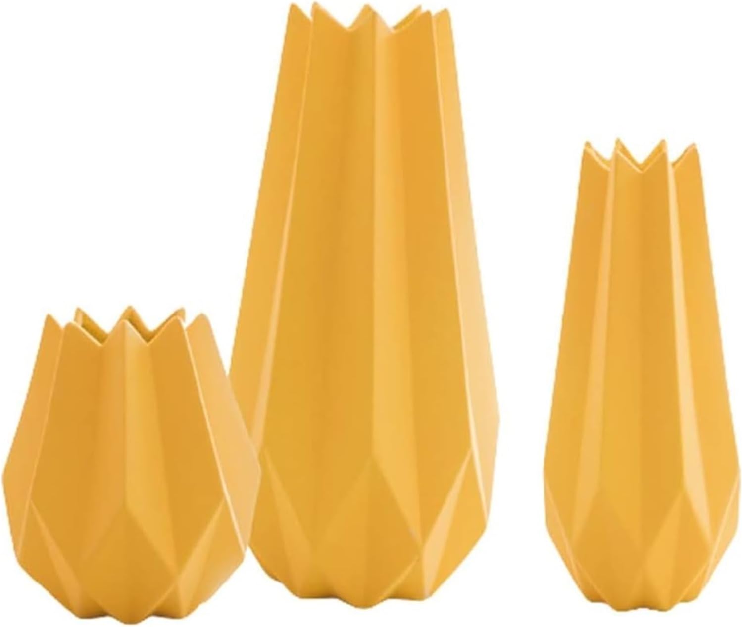 3pcs Ceramic Geometric Flower Vases for Living Room and Wedding Gifts