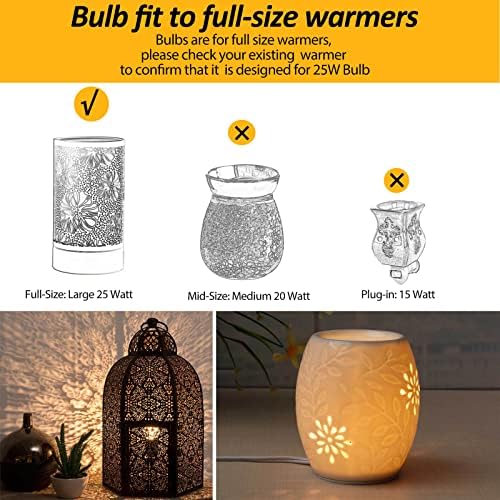 SalPhines Wax Warmer Bulbs 6 Pack G50 25W E12 Base