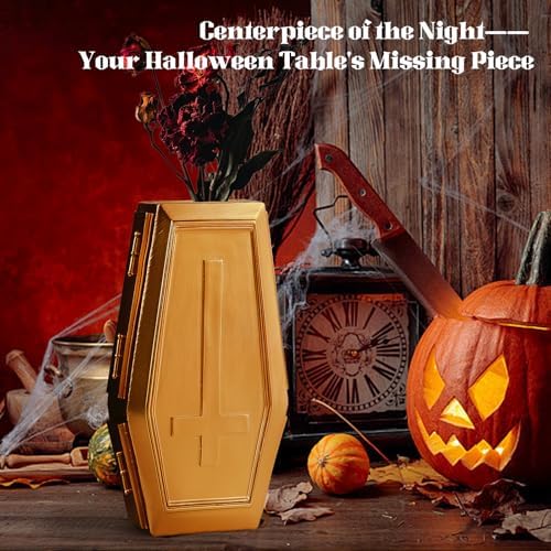 Gothic Coffin Vase for Flowers Halloween Decor